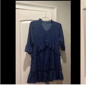 Blue/white polka dot Easter dress